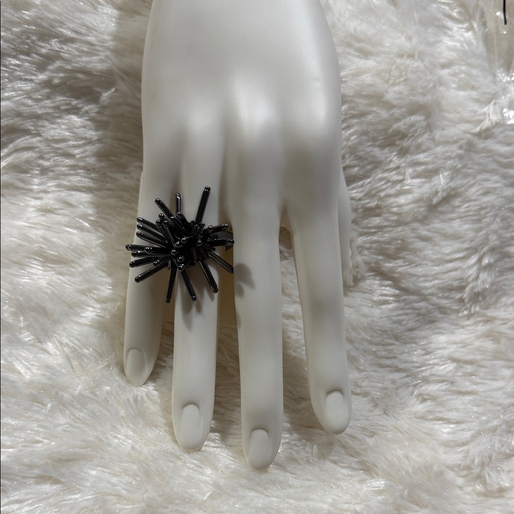 French Connection Black Spiky Ring